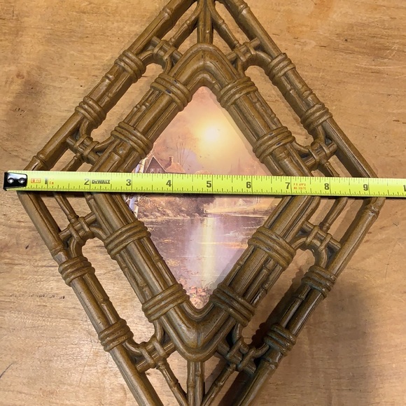 Vintage Homco faux rattan scenery wall art decor - Picture 11 of 12